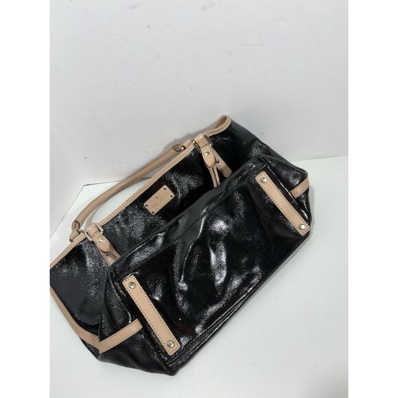 KATE SPADE BLACK PATENT LEATHER TOTE SHOULDER 2 Handles PURSE Bag - Picture 13 of 14